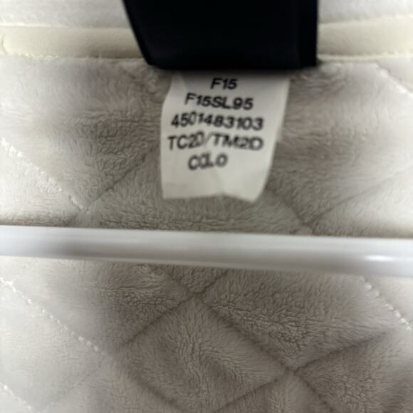 The North Face Jacket Caroluna Medium Gray Quilted Fleece Button Neck Pockets - Picture 8 of 14